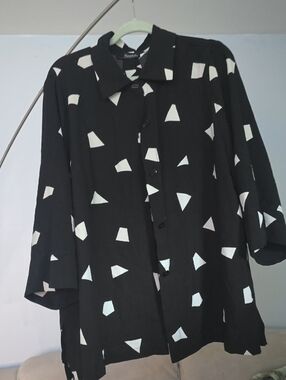 Maschera Black & White Geometric Button-Down Shirt